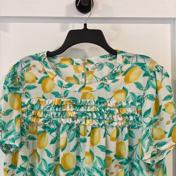 ELLE lemon print short sleeve blouse - Picture 2 of 10